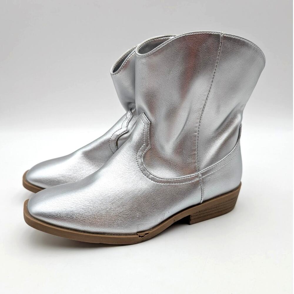 DV by Dolce Vita Shayke Western Boots Side Zip Kids' Silver Size US3